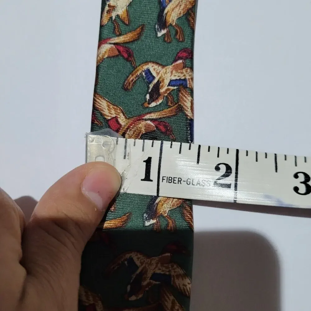 Tie Rack Hydro Mallard Duck Hunter Preppy Teacher Father Academic Office Silk